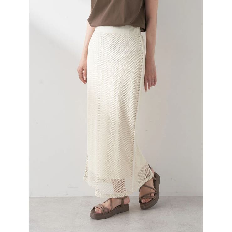 MARK&LONAホワイト メッシュスカート MARK&LONAホワイト メッシュスカート スクエアーメッシュ