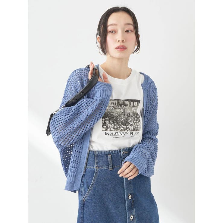 メッシュジップカーディガン[品番：EMEW0043492]｜earth