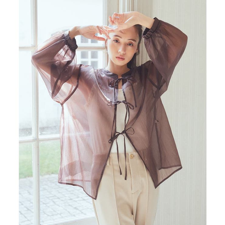 andmary シアーリボン ANDMARY】Suzy ribbon tops