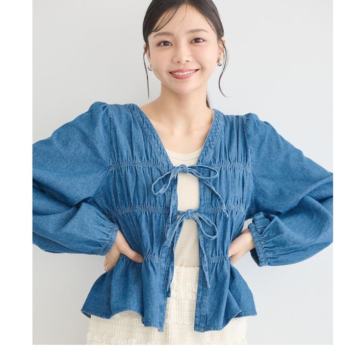 デニムリボンシャツ[品番：EMEW0045341]｜earth music&ecology