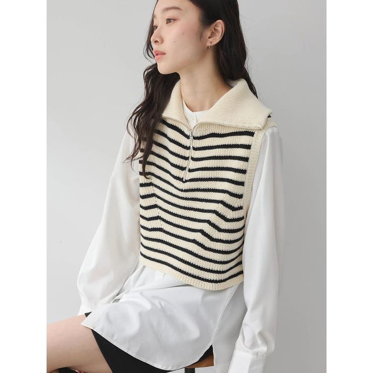 SET Zipニットベスト+ブラウス[品番：EMEW0046263]｜earth
