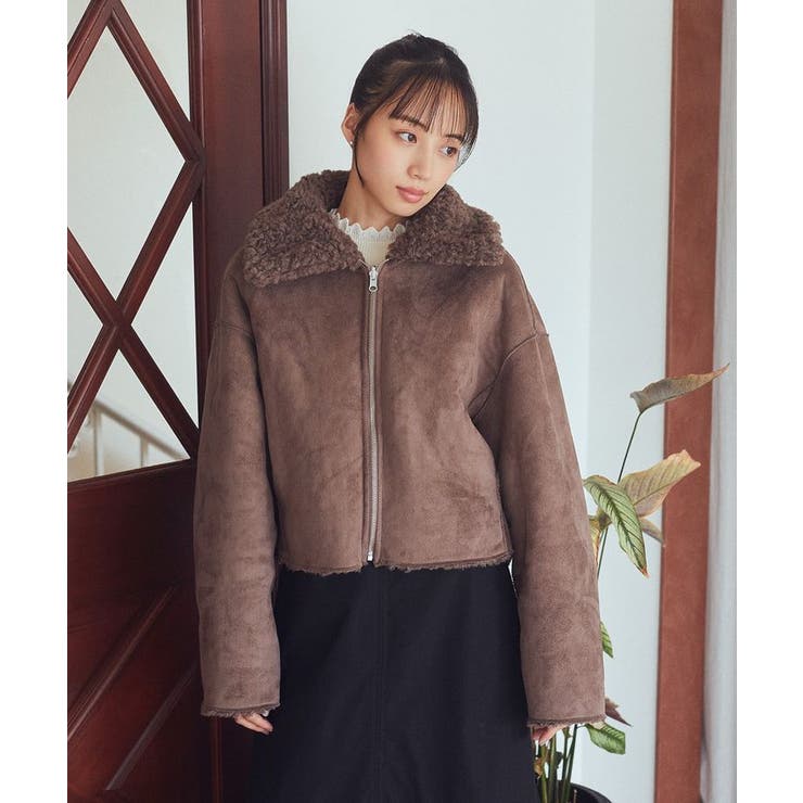 Te chichi｜リバーシブルファームートンブルゾン | Rakuten