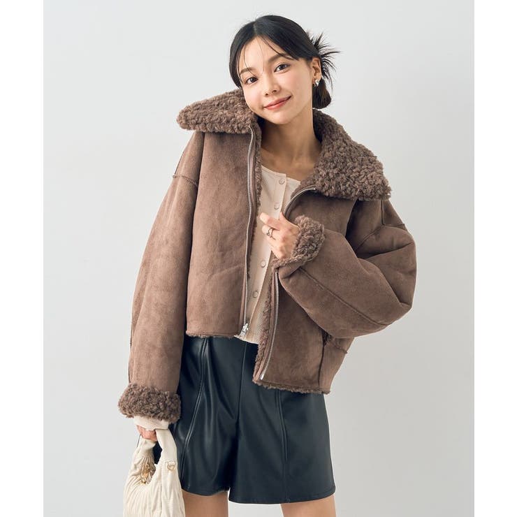Te chichi｜リバーシブルファームートンブルゾン | Rakuten
