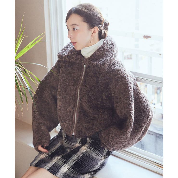 リバーシブルフェイクムートンショートブルゾン[品番