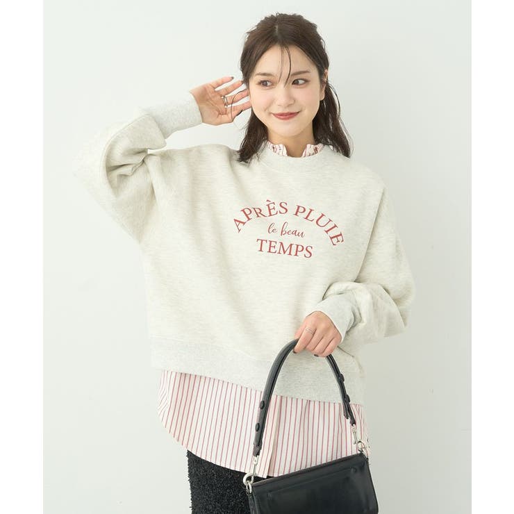 emmi オーガニックコットンewcロゴショートスウェット emmi