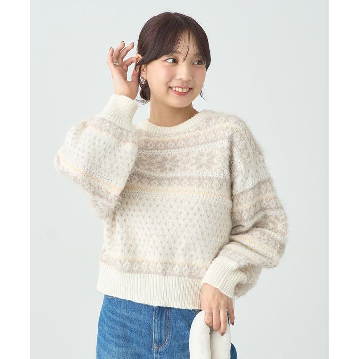 フェザーヤーンノルディックプルオーバー | earth music&ecology  | 詳細画像1