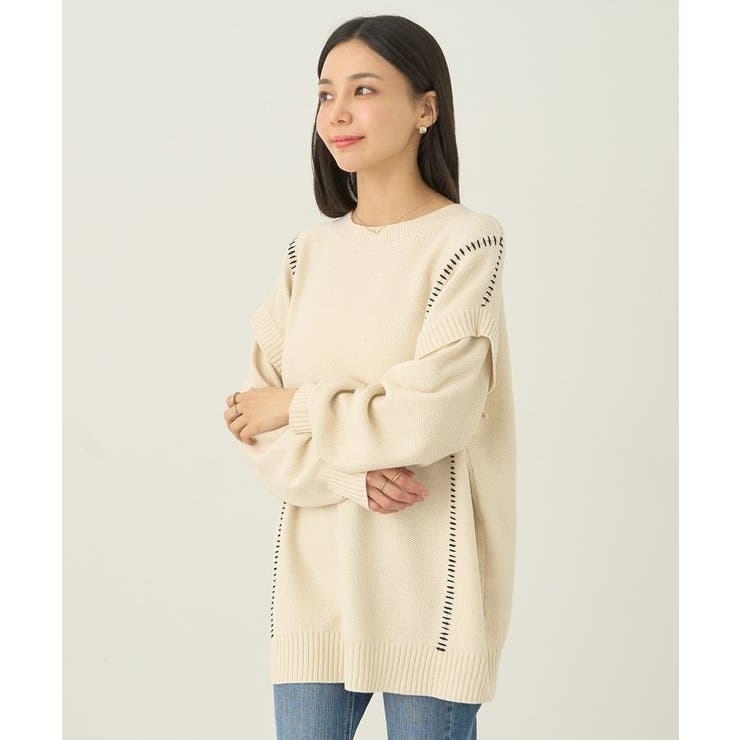 axes femme｜W編み上げニットチュニック | Rakuten Fashion(楽天