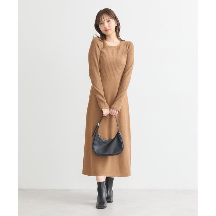 【激安】半額以下- 50%OFFの安い通販 SET2点ZIPベスト+ニットワンピース[品番：EMEW0046488]｜earth トップス