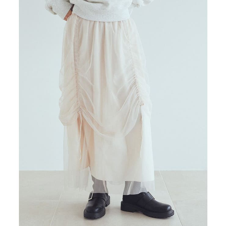 2wayドロストチュールスカート[品番：EMEW0045394]｜earth