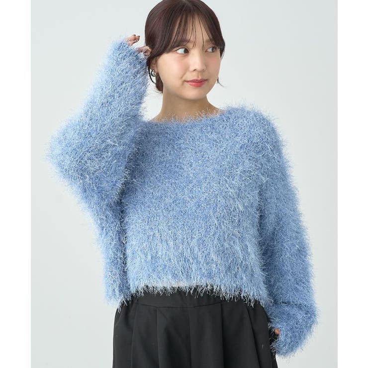 きらきらフェザーニットプルオーバー[品番：EMEW0047098]｜earth