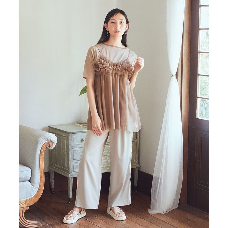 SET2点チュールビスチェ＋シアープルオーバー[品番：EMEW0048515