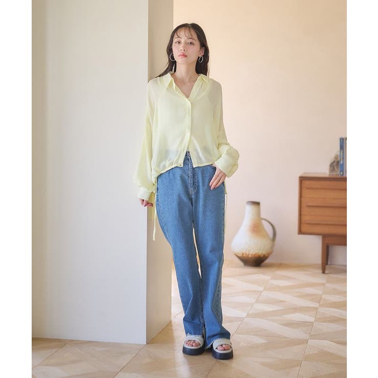 レーヨンクレープドロストシャツ | earth music&ecology  | 詳細画像9 