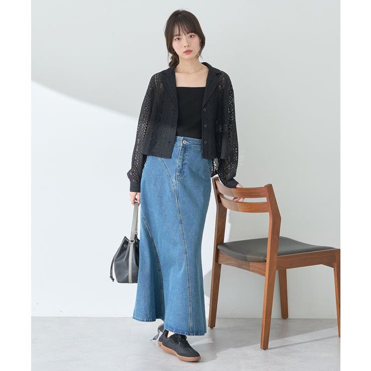 スパンコールレースショートシャツ | earth music&ecology  | 詳細画像11 