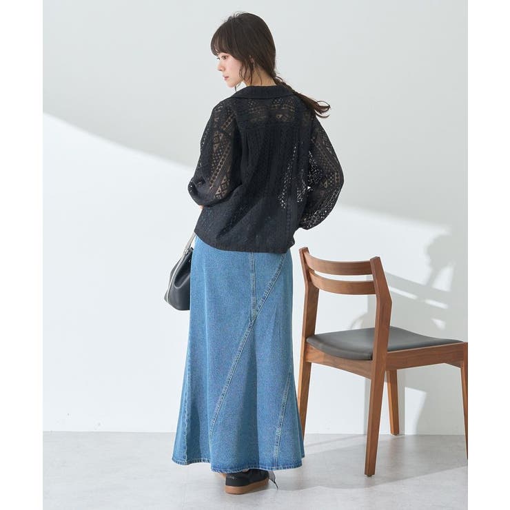 スパンコールレースショートシャツ | earth music&ecology  | 詳細画像14 