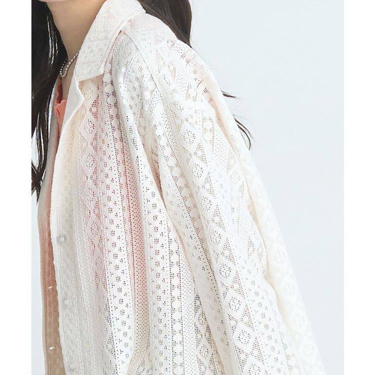 スパンコールレースショートシャツ | earth music&ecology  | 詳細画像16 