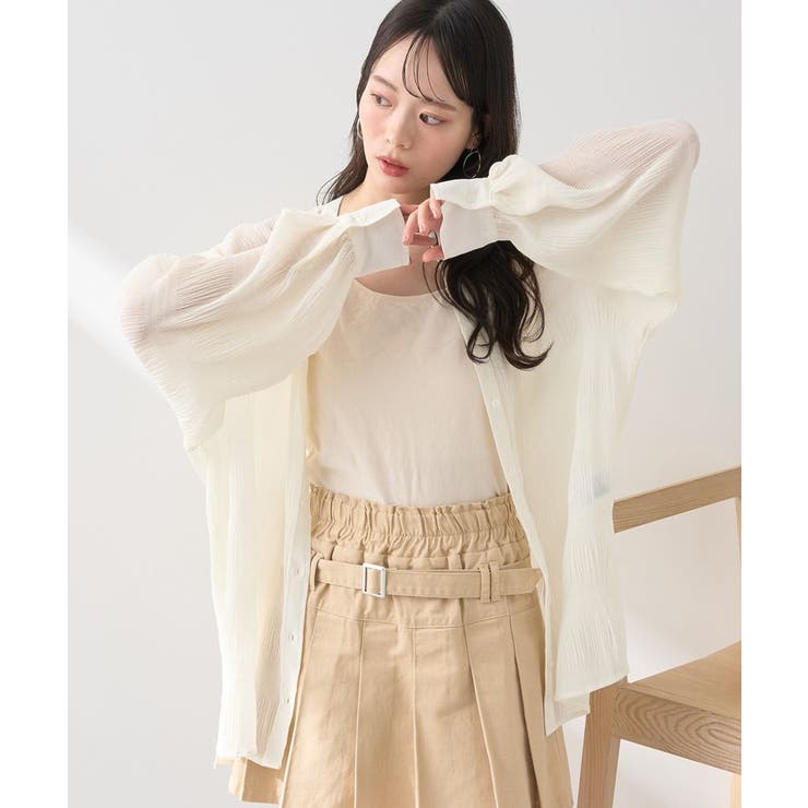 アイボリー | マジョリカプリーツレギュラーシャツ | earth music&ecology 