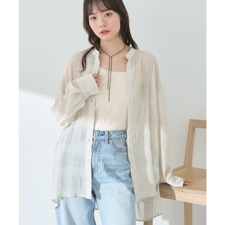 グレーベージュ | マジョリカプリーツレギュラーシャツ | earth music&ecology 