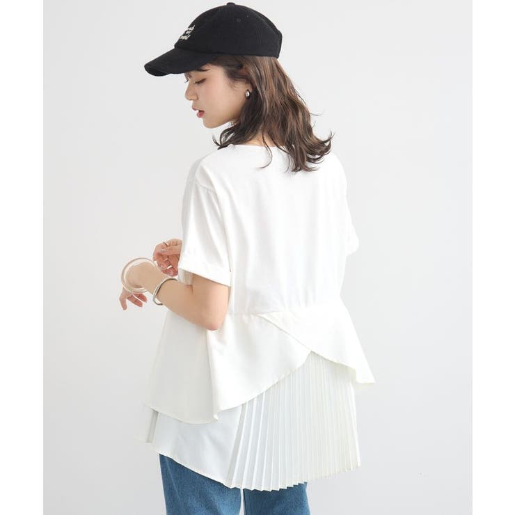 異素材バックプリーツチュニック 25SS 接触冷感 洗濯機洗い可 夏