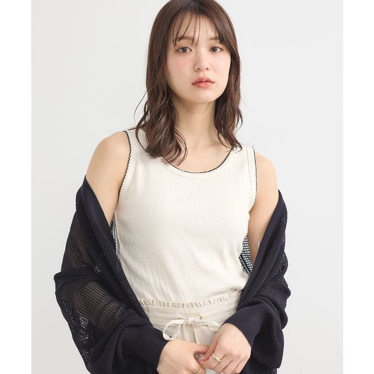 アイボリー | ピコトリミングタンクトップ | earth music&ecology