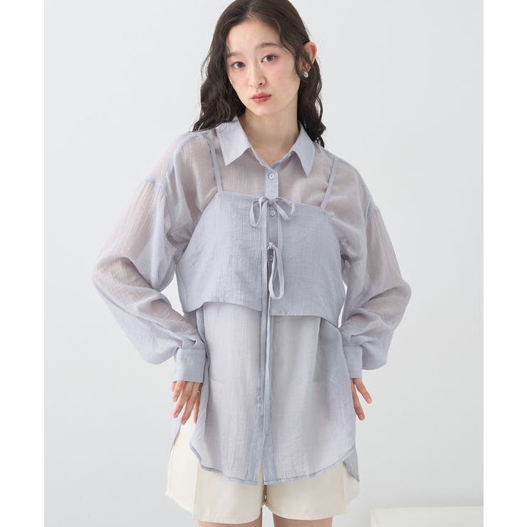 SET2点シャツ＋ビスチェ[品番：EMEW0049163]｜earth