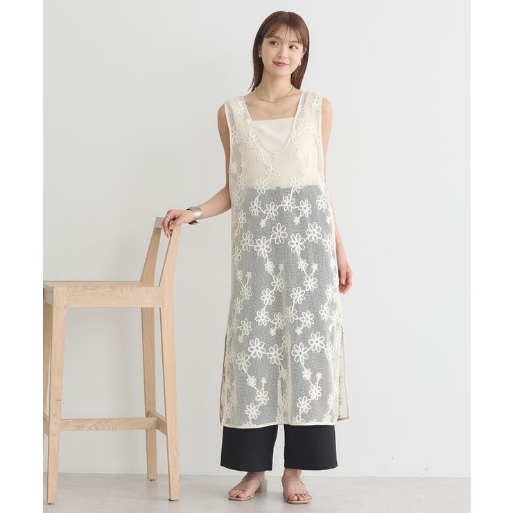 コード刺繍ベスト | earth music&ecology  | 詳細画像1 