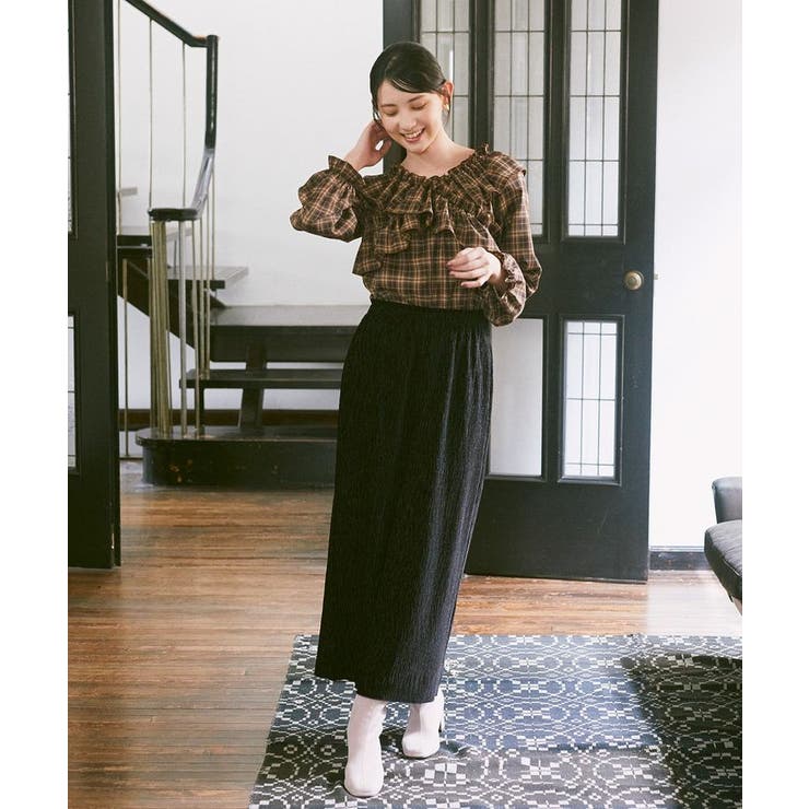 シャイニーベロアスカート | earth music&ecology  | 詳細画像6 