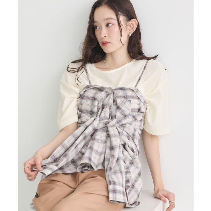 チェックベージュ | マルチウェイチェックシャツ | earth music&ecology 