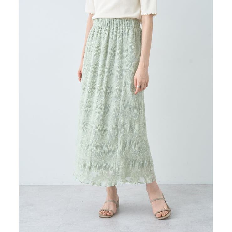 ライトグリーン | マジョリカプリーツナロースカート | earth music&ecology 