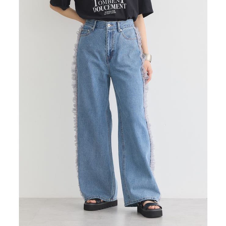 サイドチュールデニムパンツ | earth music&ecology  | 詳細画像7 