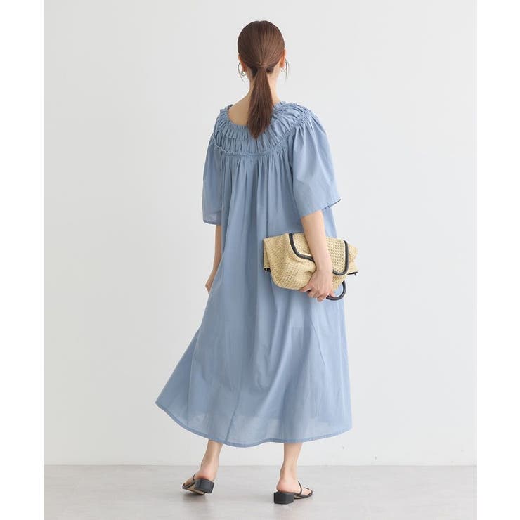 ギャザーロングワンピース | earth music&ecology  | 詳細画像6 