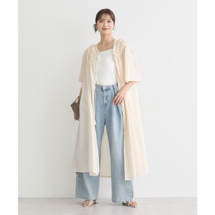 ギャザーロングワンピース | earth music&ecology  | 詳細画像7 