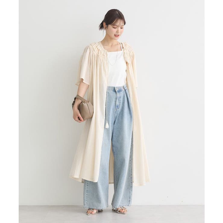 ギャザーロングワンピース | earth music&ecology  | 詳細画像8 