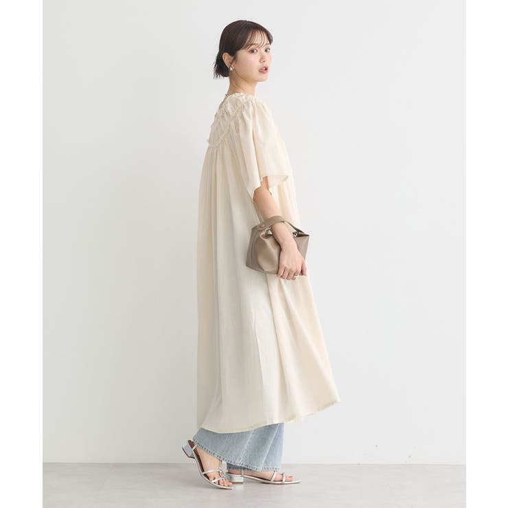 ギャザーロングワンピース | earth music&ecology  | 詳細画像9 