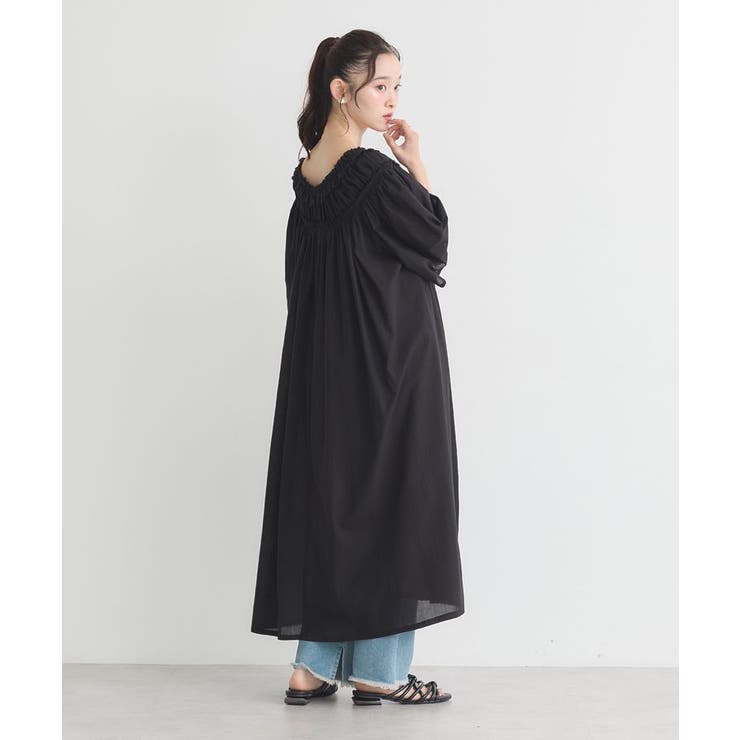 ギャザーロングワンピース | earth music&ecology  | 詳細画像14 