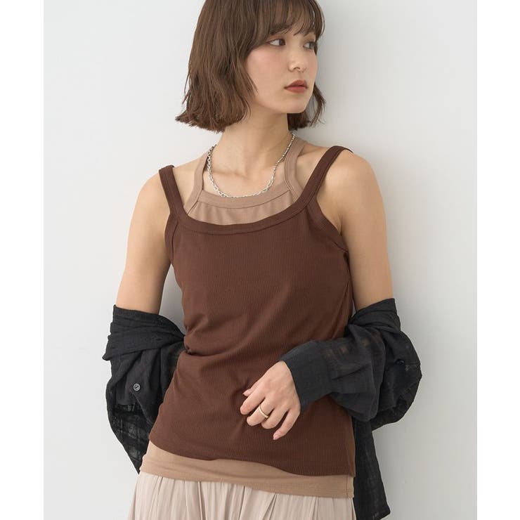 配色レイヤードタンクトップ | earth music&ecology  | 詳細画像1 