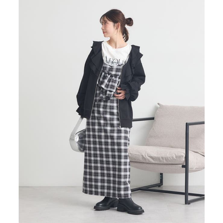 2wayフリルチェックキャミワンピース | earth music&ecology  | 詳細画像7 