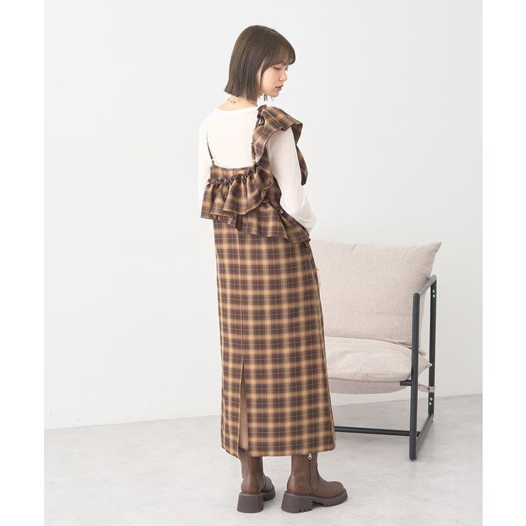 2wayフリルチェックキャミワンピース | earth music&ecology  | 詳細画像10 