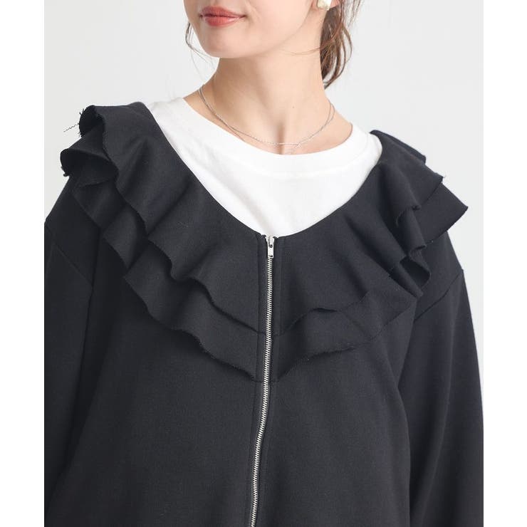 フリルカラーZipウラケブルゾン[品番：EMEW0050802]｜earth