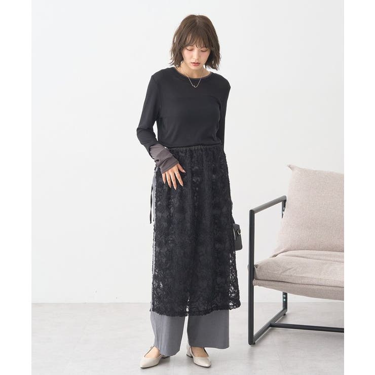 モールレースラップスカート | earth music&ecology  | 詳細画像16 