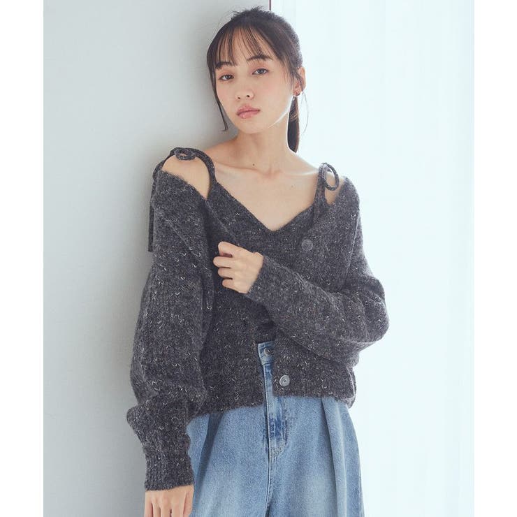 SET2点ショートカーディガン＋リボンキャミソール | earth music&ecology  | 詳細画像11 