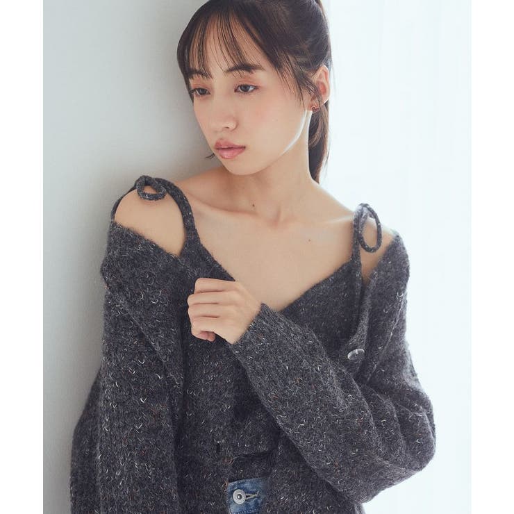 SET2点ショートカーディガン＋リボンキャミソール | earth music&ecology  | 詳細画像13 