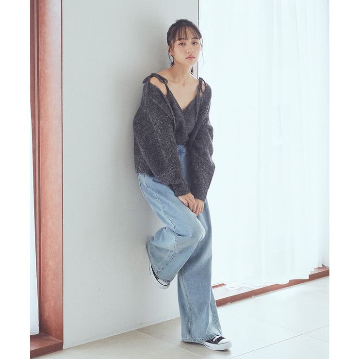 SET2点ショートカーディガン＋リボンキャミソール | earth music&ecology  | 詳細画像15 