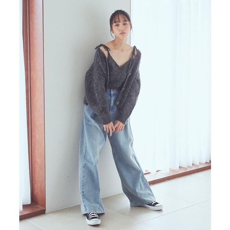 SET2点ショートカーディガン＋リボンキャミソール | earth music&ecology  | 詳細画像16 