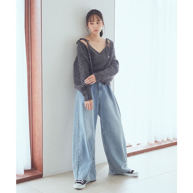 SET2点ショートカーディガン＋リボンキャミソール | earth music&ecology  | 詳細画像17 