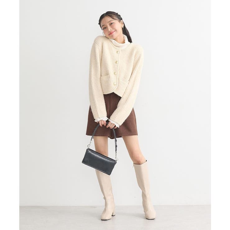 【WEB限定】ゴールド釦ショートニットカーディガン | earth music&ecology  | 詳細画像22 