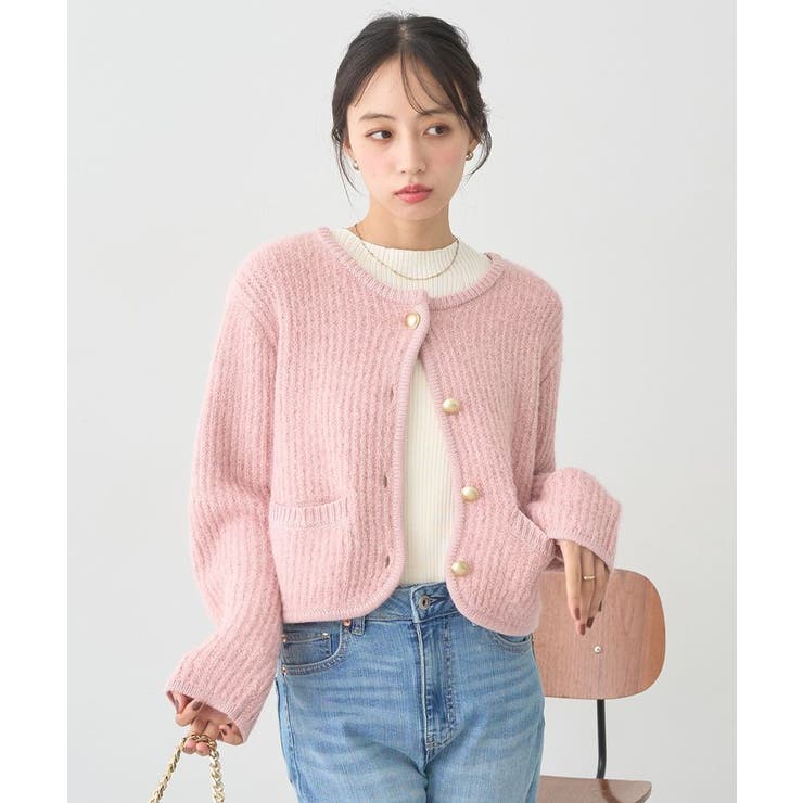 【WEB限定】ゴールド釦ショートニットカーディガン | earth music&ecology  | 詳細画像10 