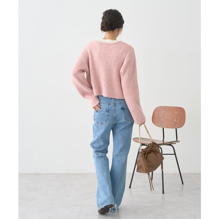 【WEB限定】ゴールド釦ショートニットカーディガン | earth music&ecology  | 詳細画像13 