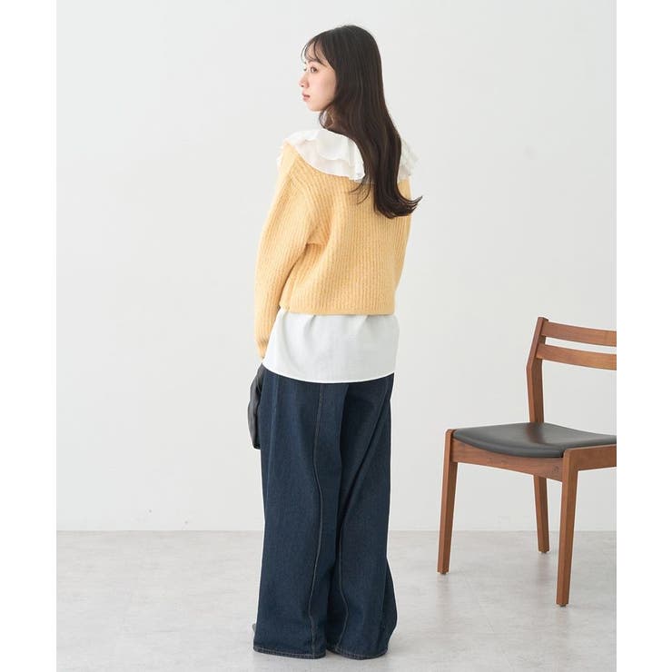 【WEB限定】ゴールド釦ショートニットカーディガン | earth music&ecology  | 詳細画像8 