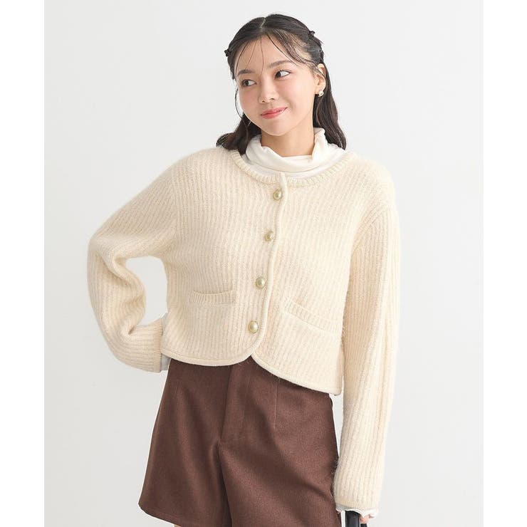 【WEB限定】ゴールド釦ショートニットカーディガン | earth music&ecology  | 詳細画像19 