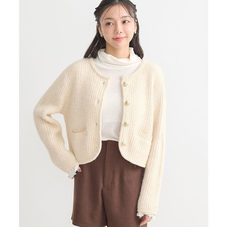 【WEB限定】ゴールド釦ショートニットカーディガン | earth music&ecology  | 詳細画像25 